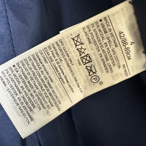 Banana Republic Velvet Blazer Jacket Blue Long and Lean Blazer 🪻 - Picture 6 of 9